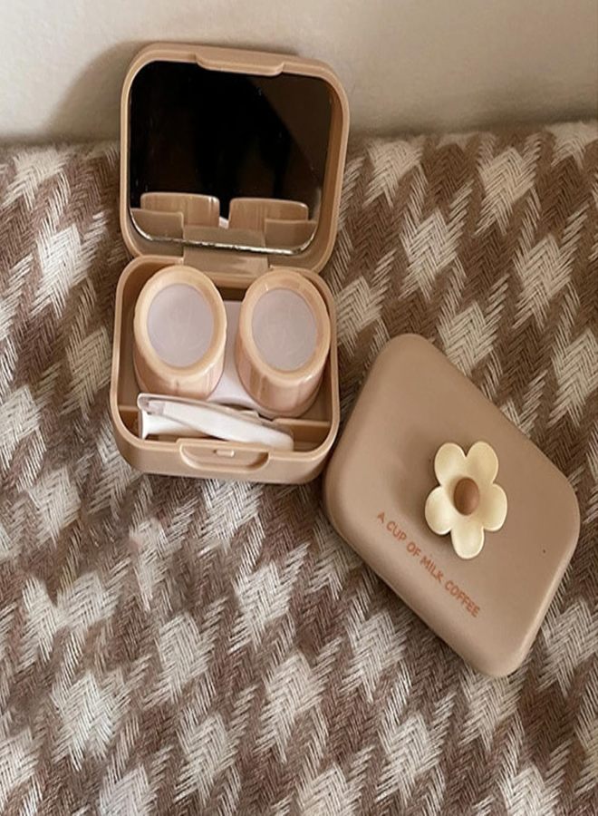 2 Pack Mini Contact Lens Cases, Portable Contacts Lens Box Travel Kit with Mirror, Tweezers, Remover Tool Stick, Cute Flower Eye Contact Case Container Holder Storage Box for Daily Outdoor - Image 4