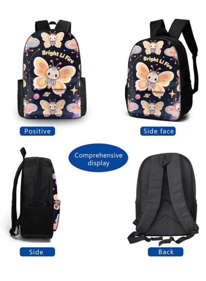 Bright Li Fire Three-piece set of cartoon bags, easily cope with various occasions (students, children, friends' outings, mountain climbing, schooling, etc.) | Backpack + hand-held + stationery bag | School season/holiday gifts - 79 - Image 3