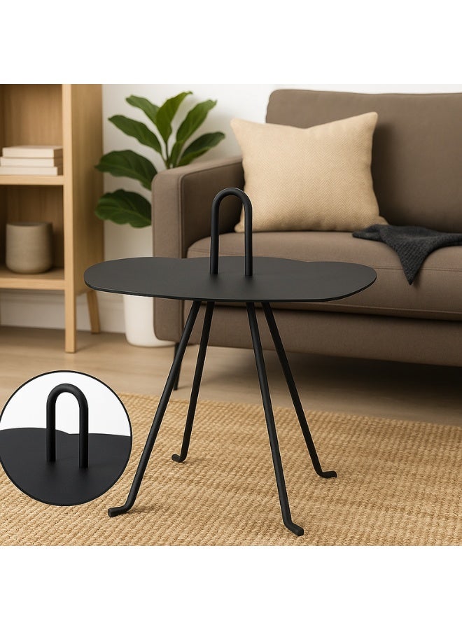YI ONE Corner Table – Black Metal Modern Side Table for Sofa, Bed, Office & Home Use - Image 2