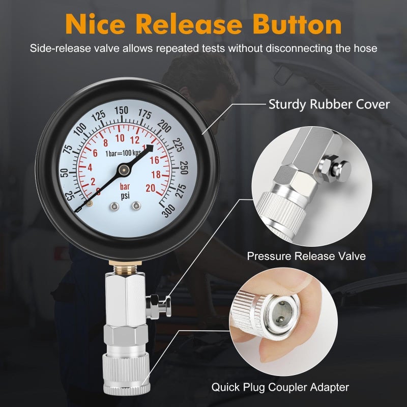 BETOOLL مجموعة أدوات قياس ضغط أسطوانة محرك البنزين BETOOLL HW0130 8 قطع - Image 3