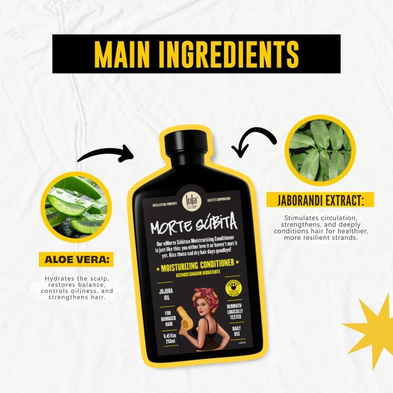 LOLA لولا من ريو - مورت سوبتا - بلسم مرطب لجميع أنواع الشعر الجاف والتالف، نباتي، خالي من القسوة، خالي من البارابين، خالي من الكبريتات 8.45 أونصة سائلة - Image 4