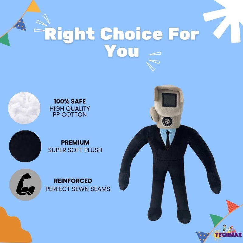 TechMax Solution Scary Toilet Cameraman Stuffed Toy, Plushies Birthday Gift for Kids and Collectors - Image 3