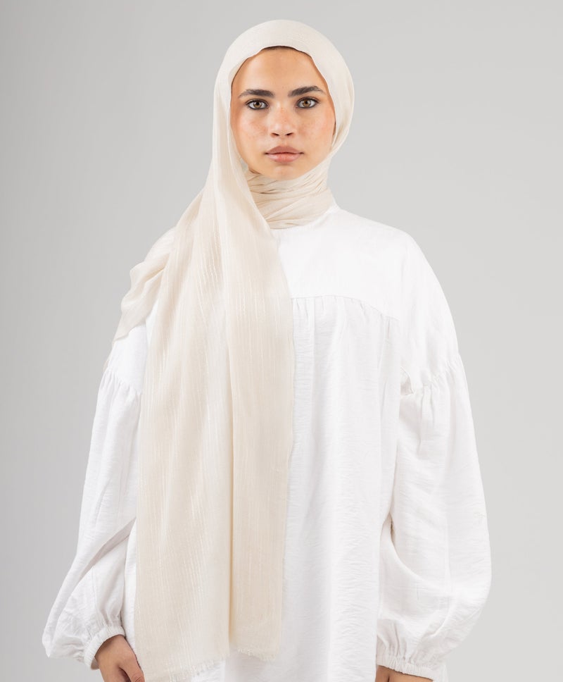 طرحة كتان أنيقة بيج دافئ