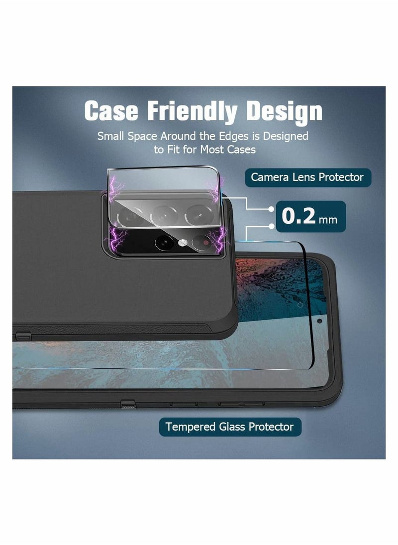 SYOSI - Galaxy S21 Ultra Screen Protector with Camera Protector, 9H Tempered Glass Scratch Resistant Ultrasonic Fingerprint Support, 3D HD Curved for Samsung Galaxy S21 Ultra 6.8" Screen Protector - Image 1