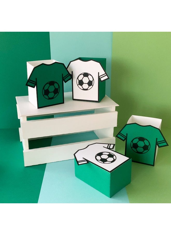 Pinfliers Pinfliers Soccer/Ball/Sports/Football Theme Birthday Decoration,Paper Big Popcorn Boxes for Party/Birthday Table Decorative Items for Boys, A Set of 10 Big Popcorn Box/Tub, Green  - Image 1