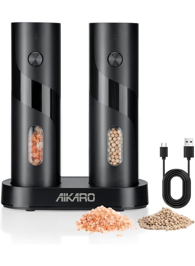Electric Salt and Pepper Mill Automatic Spice Grinder, Rechargeable (Set) - Image 1