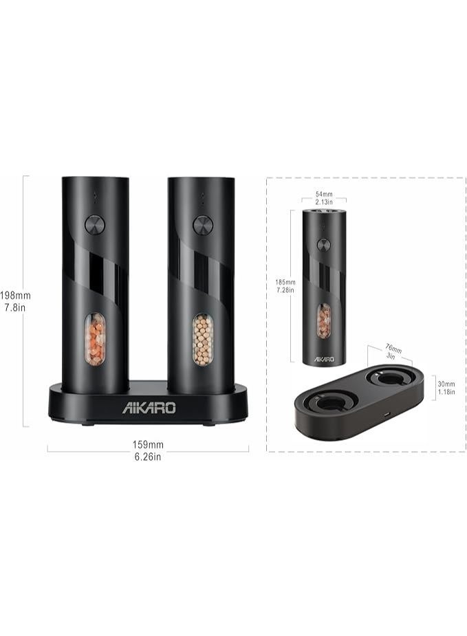 Electric Salt and Pepper Mill Automatic Spice Grinder, Rechargeable (Set) - Image 2
