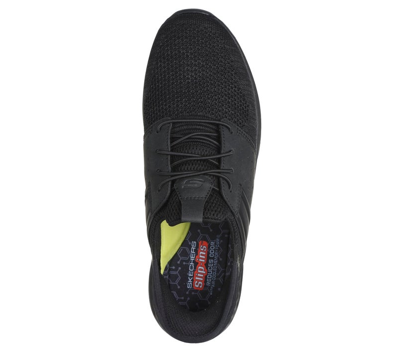 SKECHERS أحذية سكيشرز للرجال سلايد - أوكون سهلة الارتداء بدون استخدام اليدين، أسود، 9.5، متوسط، الولايات المتحدة - Image 2