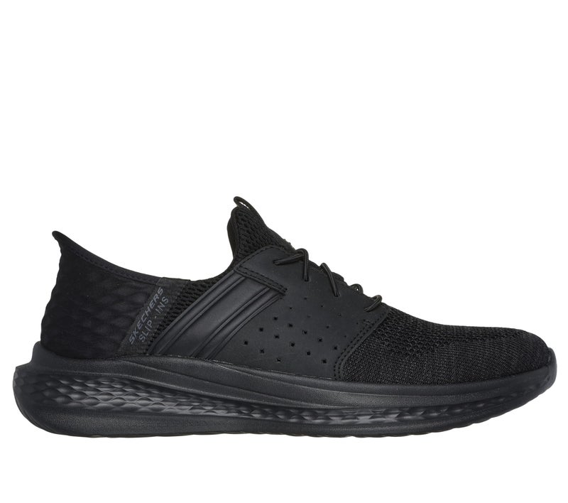 SKECHERS أحذية سكيشرز للرجال سلايد - أوكون سهلة الارتداء بدون استخدام اليدين، أسود، 9.5، متوسط، الولايات المتحدة - Image 4