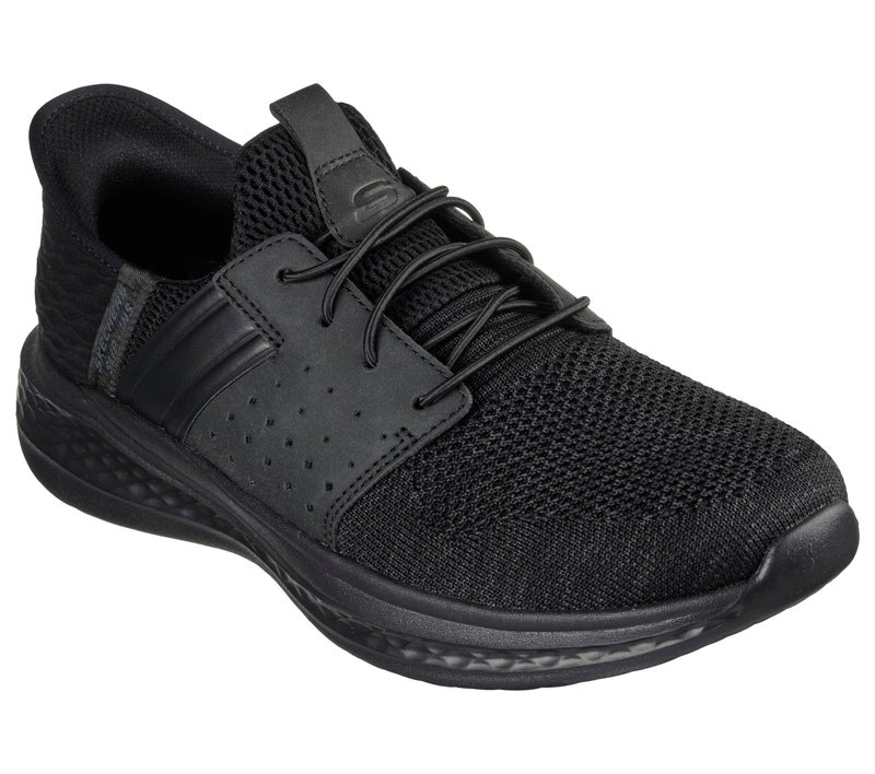 SKECHERS أحذية سكيشرز للرجال سلايد - أوكون سهلة الارتداء بدون استخدام اليدين، أسود، 9.5، متوسط، الولايات المتحدة - Image 1