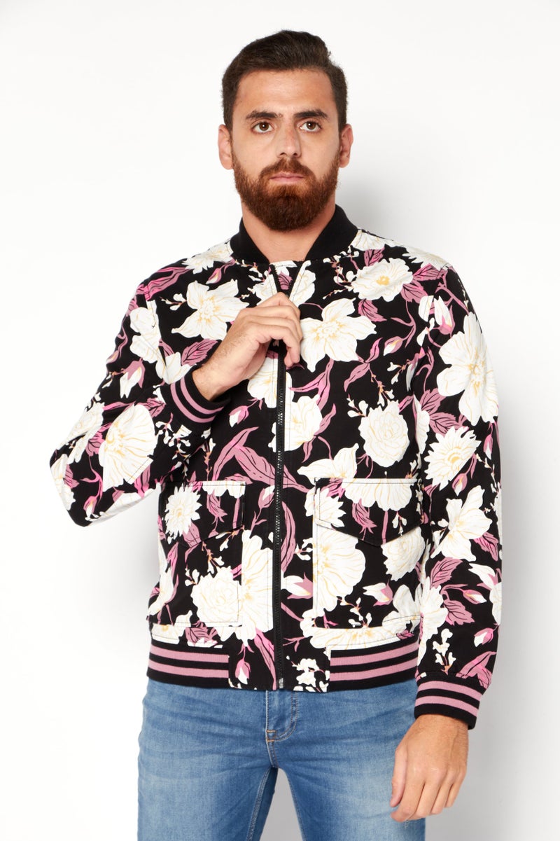 INC Men Floral Print Bomber Jacket, Multicolor - Image 1