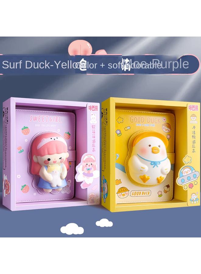 Bluejw Decompression Of This Decompression Notebook Students Super Cute Cute Girl Heart Creative Cartoon Hand Book Children's Hand Account Suit - Image 1