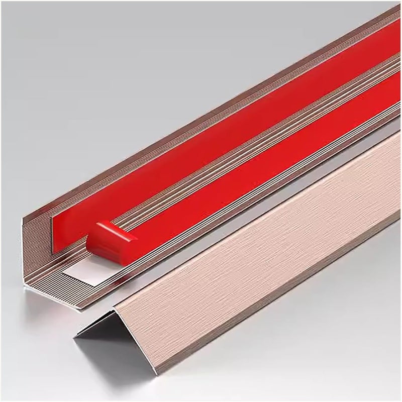 Corner Protection Strip, Aluminum Alloy Corner Protection Strip, Corner Protection Strip, Self-Adhesive Corner Strip Tile Stainless Steel Protector For Living Room Decorationr.Rose Gold-3x200cm/1.2x7 - Image 1