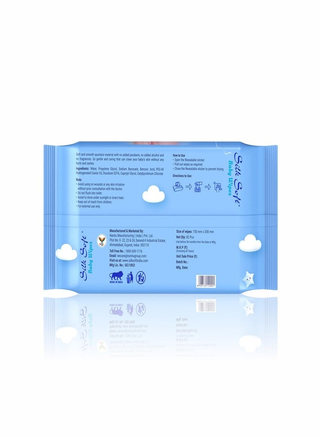 Silk Soft Baby Wet Wipes with Lid- 164 Wipes (82 x 2 Packs) | Fragrance-Free, Alcohol-Free & Hypoallergenic | Extra Thick, Moisturizing & Gentle on Sensitive Baby Skin - Image 3