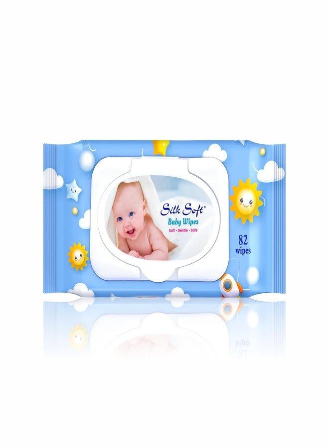 Silk Soft Baby Wet Wipes with Lid- 164 Wipes (82 x 2 Packs) | Fragrance-Free, Alcohol-Free & Hypoallergenic | Extra Thick, Moisturizing & Gentle on Sensitive Baby Skin - Image 2