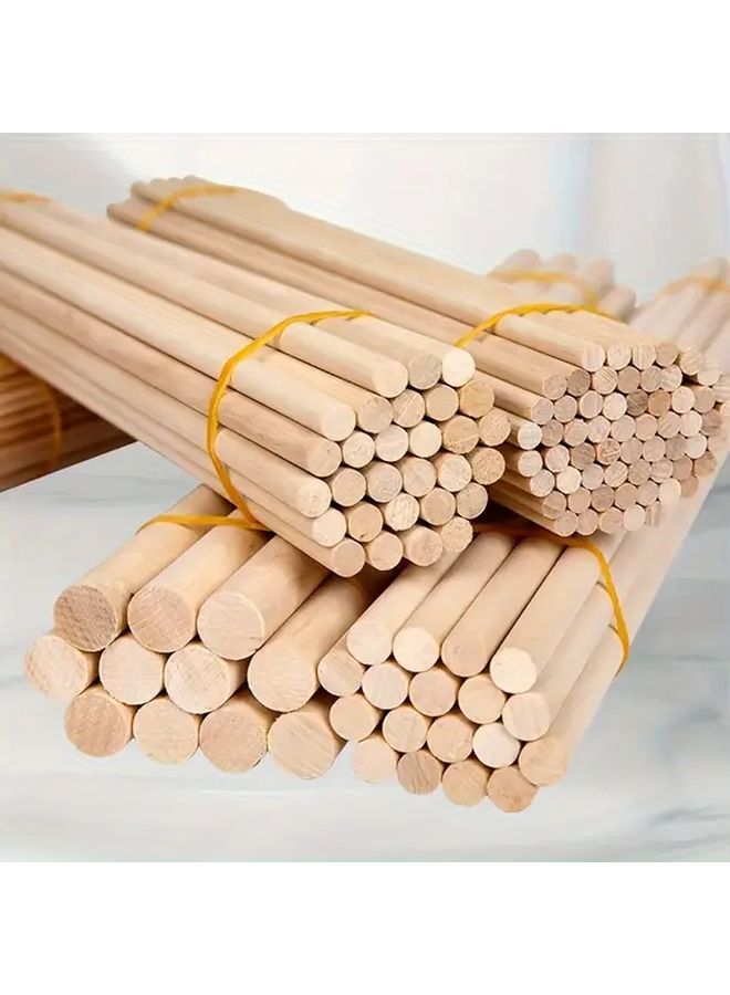 أسياخ دائرية خشبية 15x350 مم 5 قطع لأعمال الحرف اليدوية ونماذج DIY وديكورات الكريسماس - Image 3