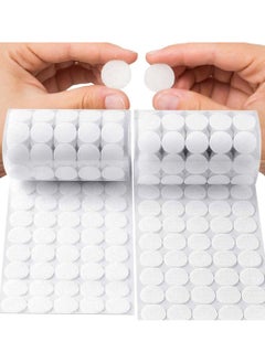 SYOSI 500 Pair Sets Hook and Loop Coin Dots 20mm Self Adhesive Waterproof Double Sided Strong Sticky Back Coins Dots for DIY Crafts Hook and Loop Tapes for Floor Glasses Metals  - Image 1