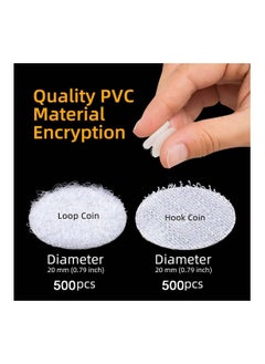 SYOSI 500 Pair Sets Hook and Loop Coin Dots 20mm Self Adhesive Waterproof Double Sided Strong Sticky Back Coins Dots for DIY Crafts Hook and Loop Tapes for Floor Glasses Metals  - Image 2
