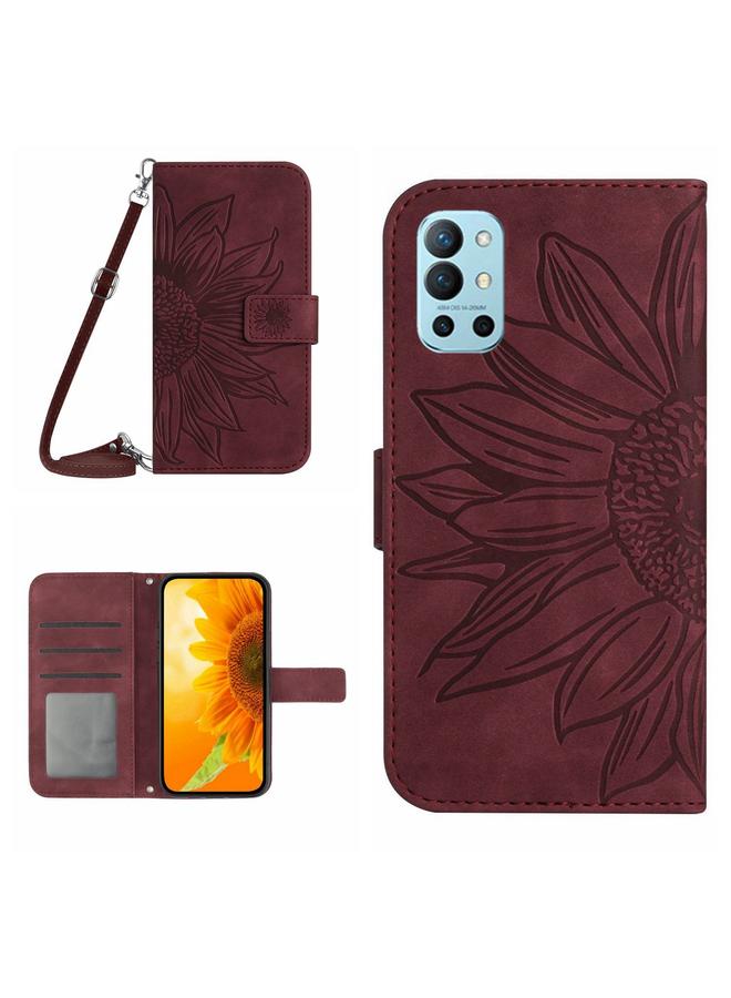 erorex Case For OnePlus 10 Pro Skin Feel Sun Flower Pattern Flip Leather Phone Case with Lanyard - Image 1