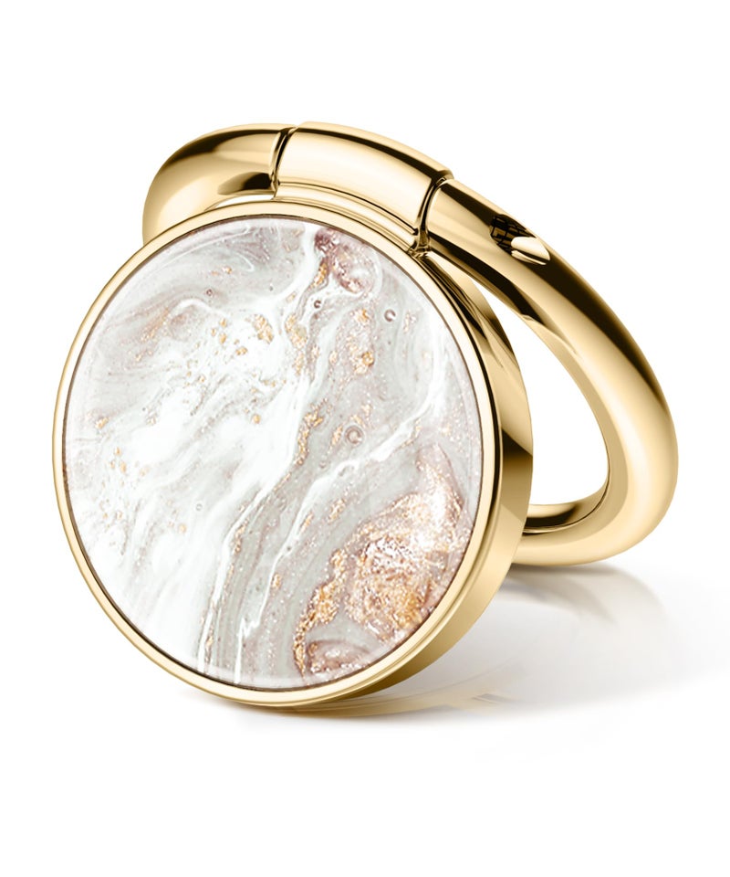 GVIEWIN Marble Cell Phone Ring Holder, Metal Kickstand Grip 360Â° Rotation Compatible with iPhone 17/16/15/14/Pro Max/Air/Plus Series & Galaxy S25/S24 Ultra and Other Phones (Pearlescent/Gold) - Image 1