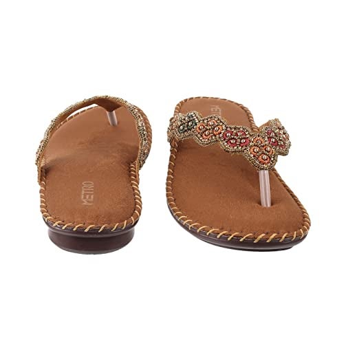 Metro Womens Synthetic Antic Gold Slippers (Size (7 UK (40 EU)) - Image 5