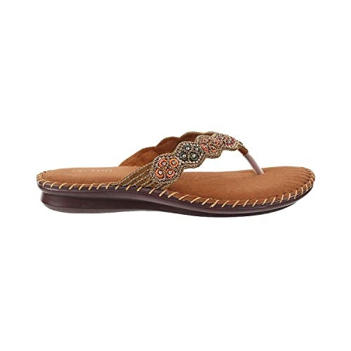 Metro Womens Synthetic Antic Gold Slippers (Size (7 UK (40 EU)) - Image 3