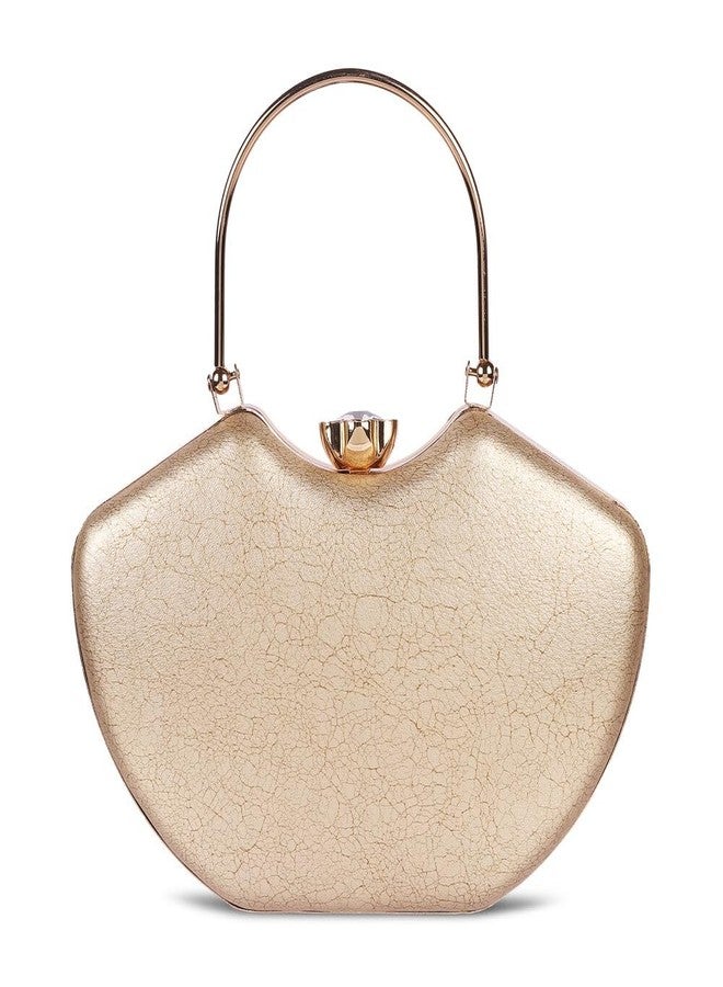 Mochi Women's Gold Premium Faux Leather Fancy Clutches (38-140) - Image 4