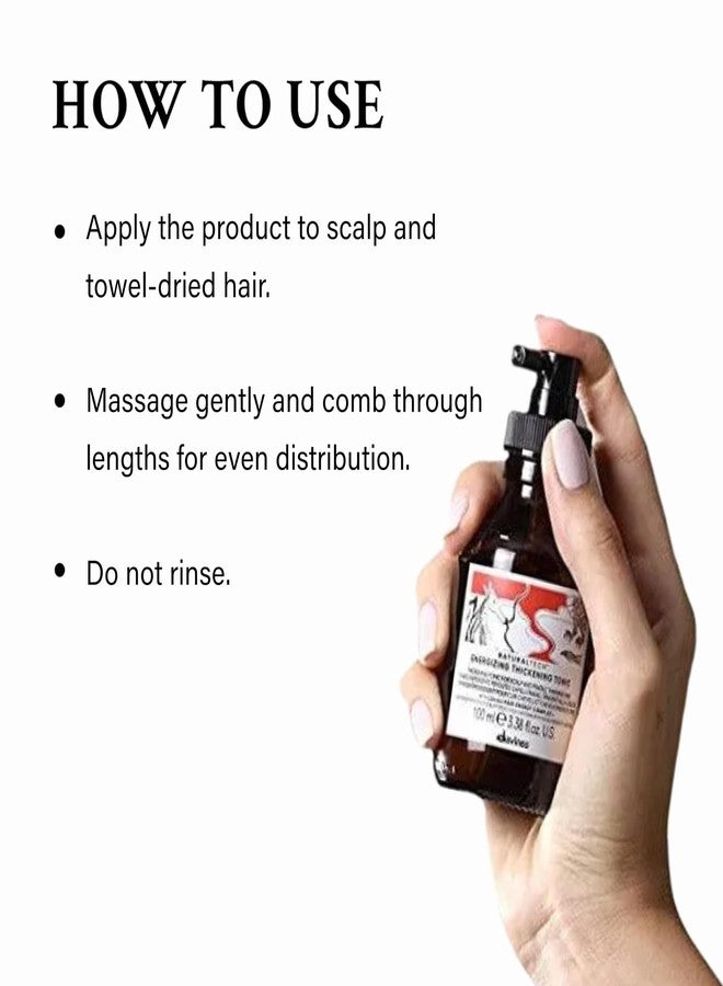 Davines Naturaltech ENERGIZING Thickening Tonic, Light Leave-In Treatment For Full-Bodied Shine, 3.38 Fl Oz - Image 4