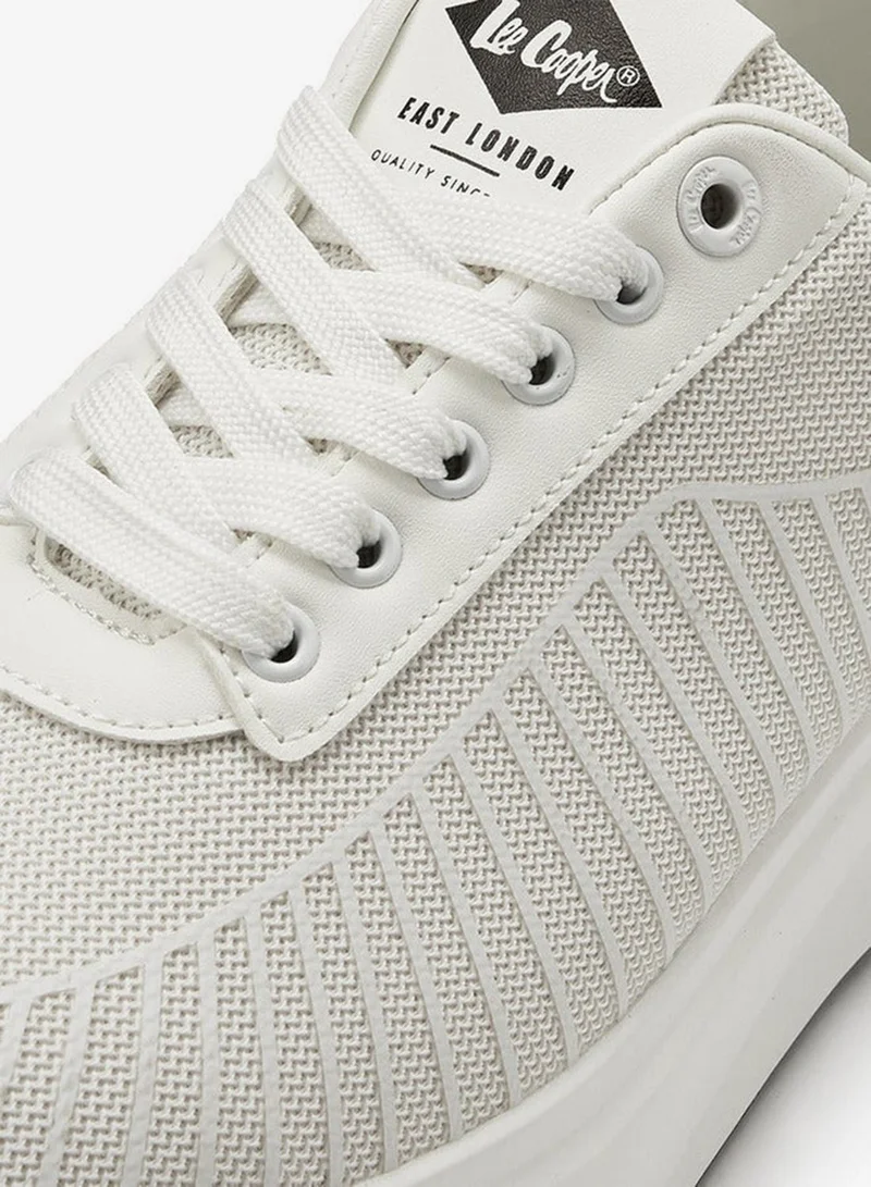 Lee Cooper WHITE Men's Striped Lace-Up Sneakers for Men | Best Price UAE