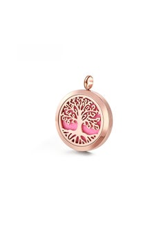 Generic Life Tree Pendant Aromatherapy Locket Necklace 20mm rose gold 
