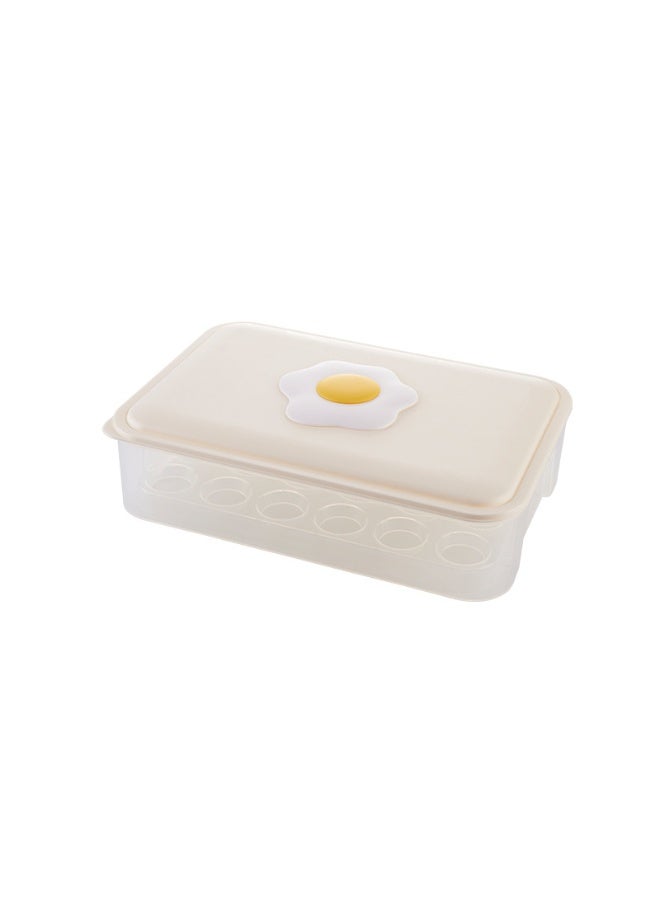 Portable Plastic Egg Container for Refrigerator, 24-Cavity Stacking Egg Organizer, Food Storage Box for Fridge 