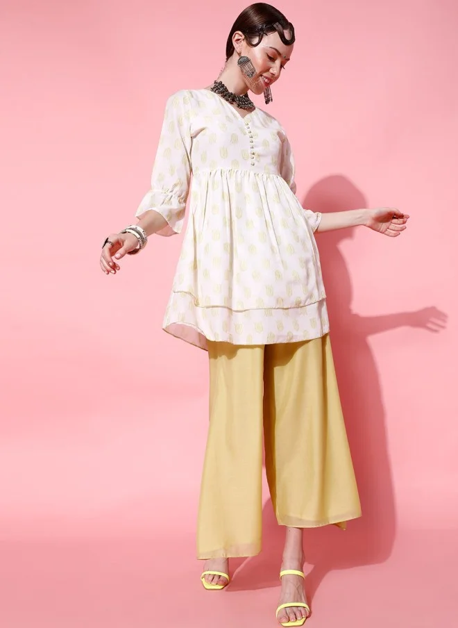 Ethnic Motifs Printed A-Line Kurta with Palazzos for Women