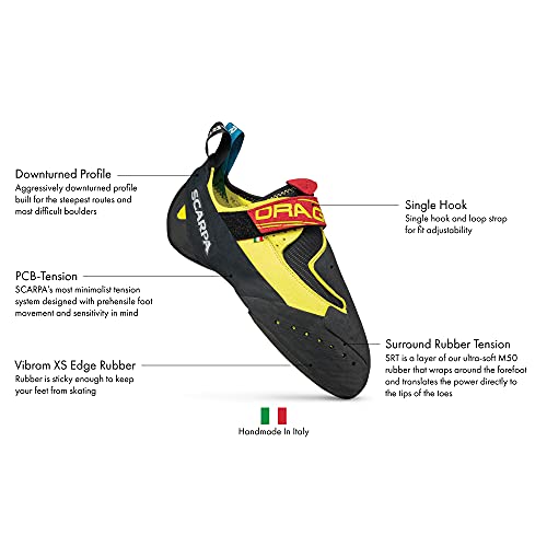 SCARPA Drago Rock Climbing Shoes for Sport Climbing and Bouldering - Specialized Performance for Sensitivity - Yellow - 6.5 - Image 2
