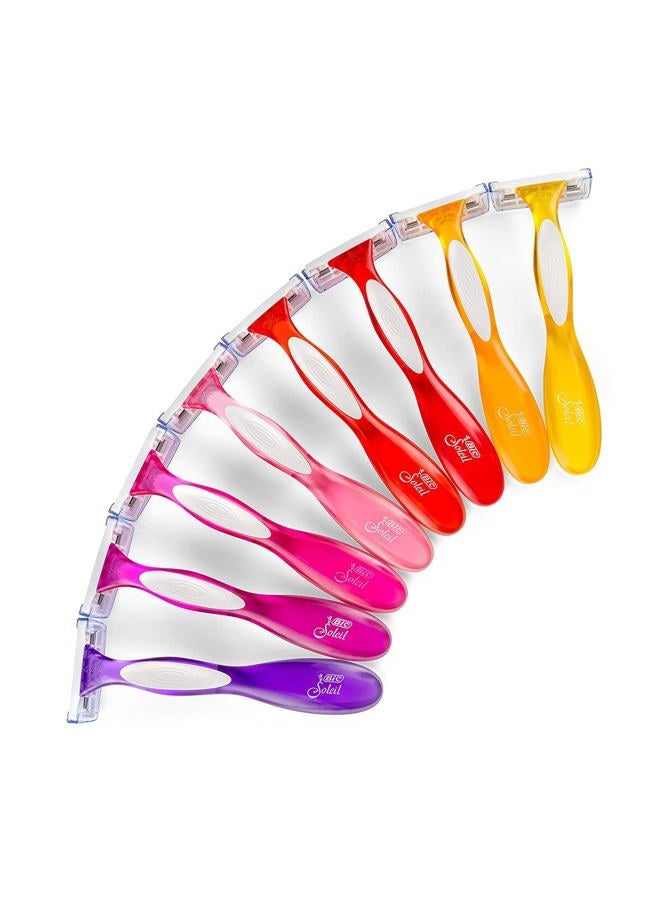 Bic Soleil Smooth Colors Razors with Aloe Vera and Vitamin E Lubricating Disposable Razors for Women, 20-Count, 3 Blades  - Image 5