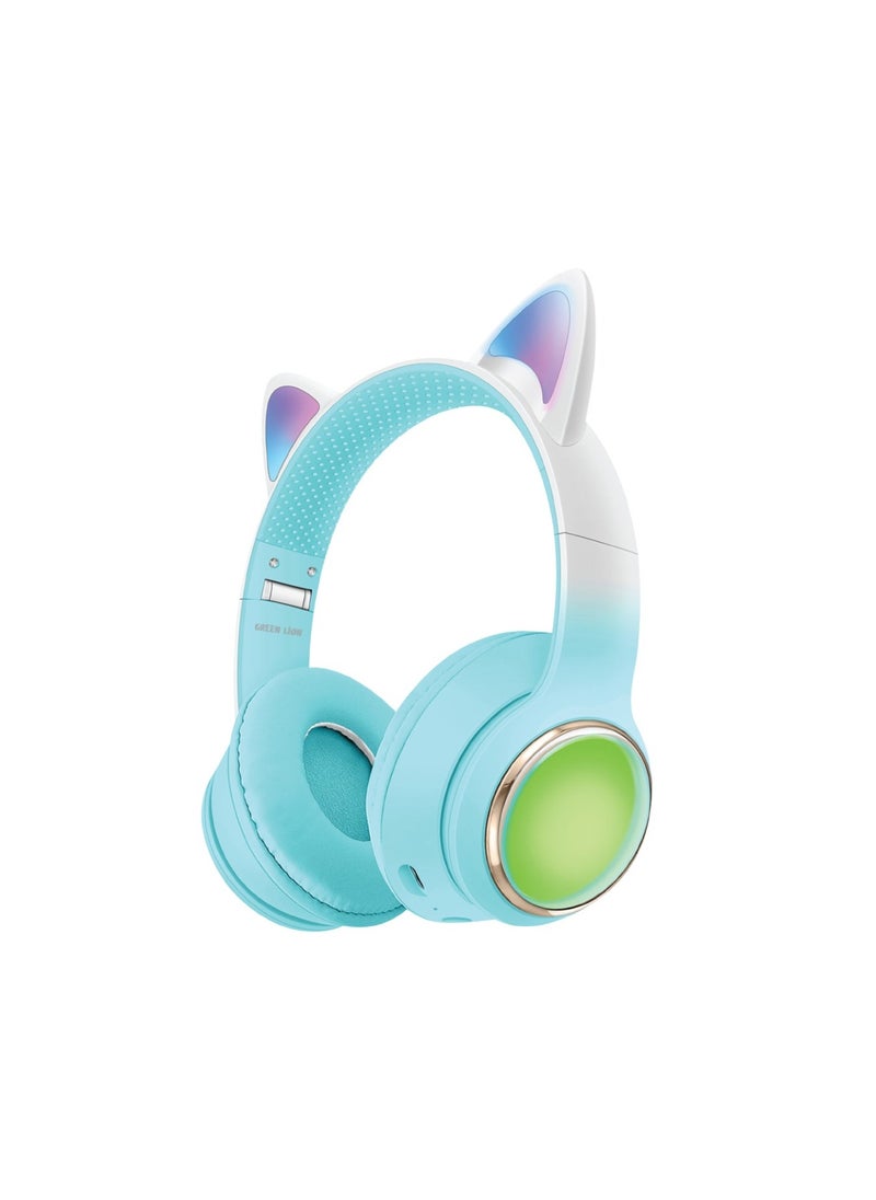 GREEN LION Wireless Headphone for Kids with LED Lights / Volume Limiting for Hearing Protection/Safe For boys/ High Quality/ Light Effect /Lightweight Ergonomic and Tough /Comfortable Headphones for Boys- Blue  - Image 1