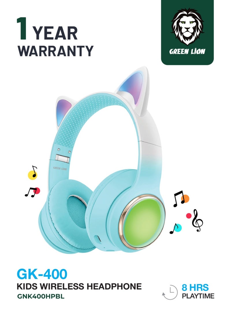 GREEN LION Wireless Headphone for Kids with LED Lights / Volume Limiting for Hearing Protection/Safe For boys/ High Quality/ Light Effect /Lightweight Ergonomic and Tough /Comfortable Headphones for Boys- Blue - Image 1