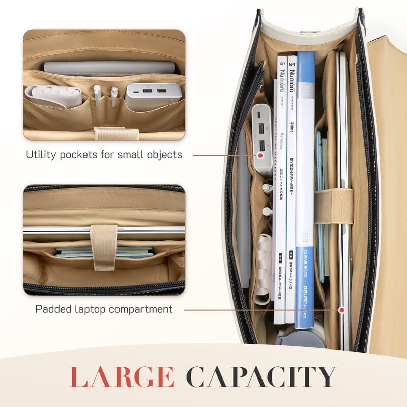 Missnine Laptop Bag 15.6 inch Canvas Messenger Bag for Women Professional Work Bag Shoulder Bag - Image 2