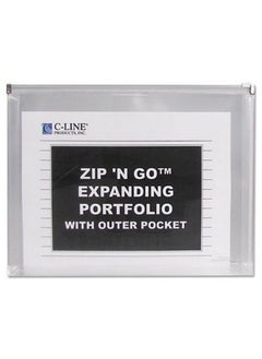 C-Line Zip 'N Go Reusable Poly Envelope With Outer Pocket Zipper Closure Clear 3 Pk 48117  - Image 3