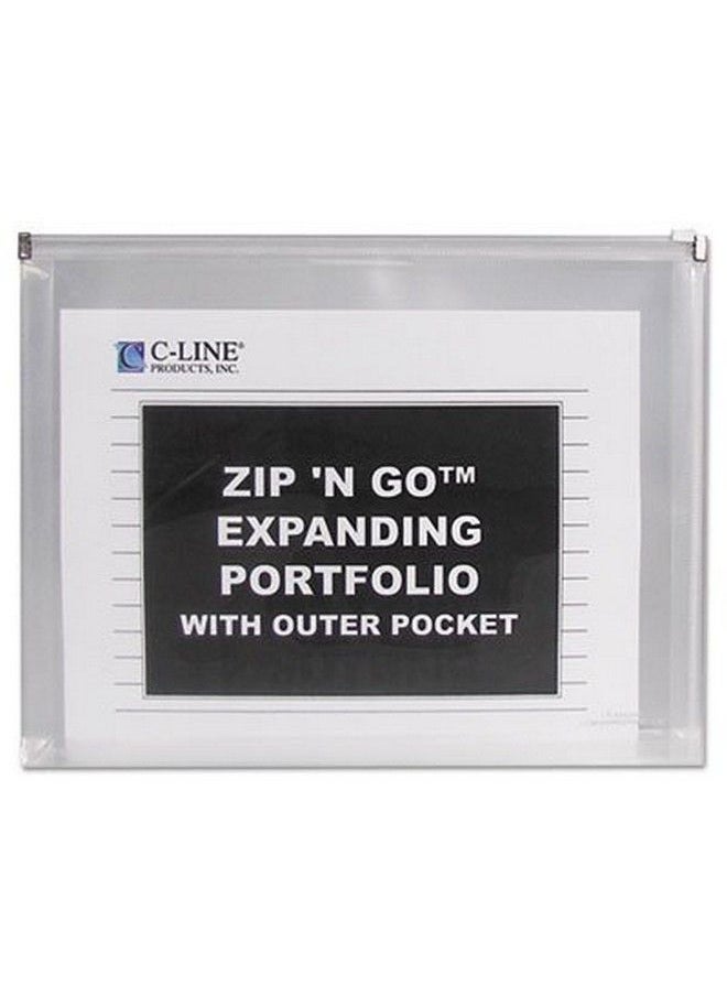 C-Line - Zip 'N Go Reusable Poly Envelope With Outer Pocket Zipper Closure Clear 3 Pk 48117 - Image 1