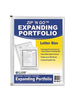 C-Line Zip 'N Go Reusable Poly Envelope With Outer Pocket Zipper Closure Clear 3 Pk 48117  - Image 4