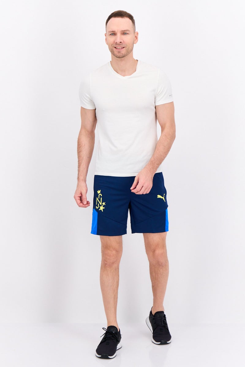 PUMA شورت تدريب رياضي للرجال من بومة x NJR، مزود بحبل سحب، أزرق داكن - Image 4