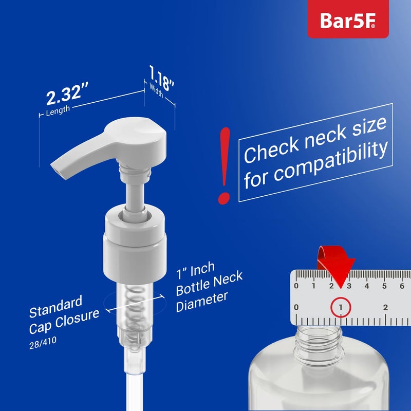 Bar5F Universal Shampoo/Conditioner Pump for Bottle, 1 L/33.8 oz., Piece 2 White  - Image 2