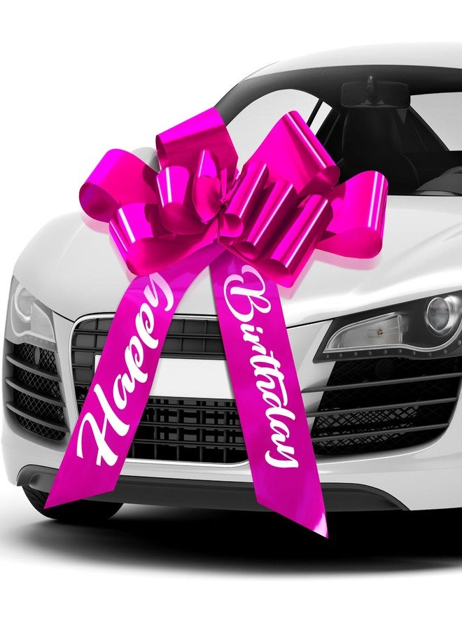 Datanly Happy Birthday Big Car Bow 30 Inch Giant Bow for Car Big Birthday Gift Wrapping for Large Gift Decoration(Rose Red) - Image 1
