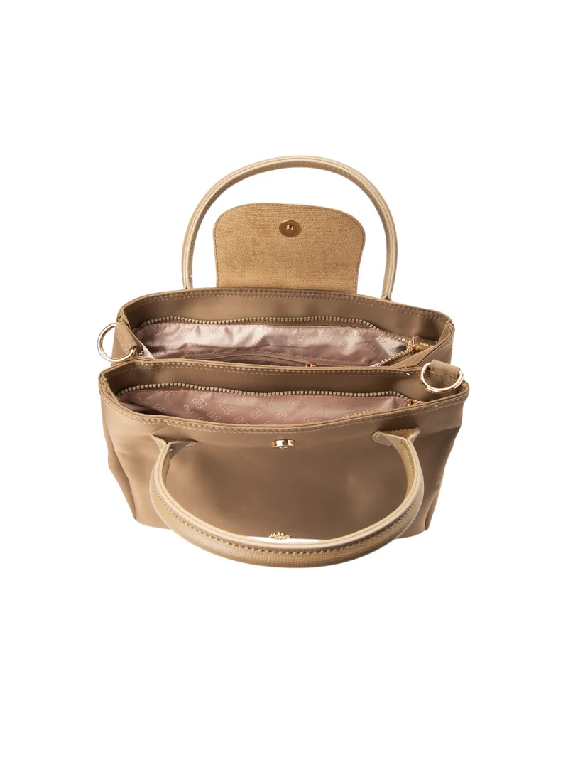 Bata Casual Top Handle Bag with Strap Beige