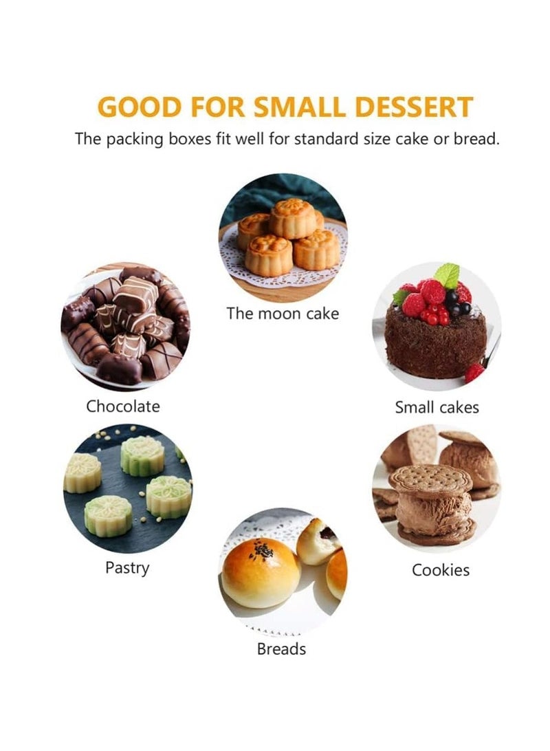 Zikra Mini Cake Box, 100 Pcs Clear Plastic Cookies Muffins Dome Box, Cupcake Mooncake Cookies Box with Clear Dome - Image 2