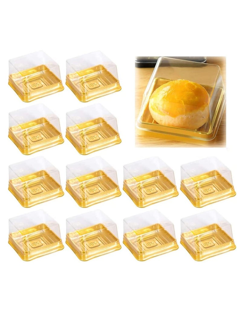 Zikra Mini Cake Box, 100 Pcs Clear Plastic Cookies Muffins Dome Box, Cupcake Mooncake Cookies Box with Clear Dome - Image 1