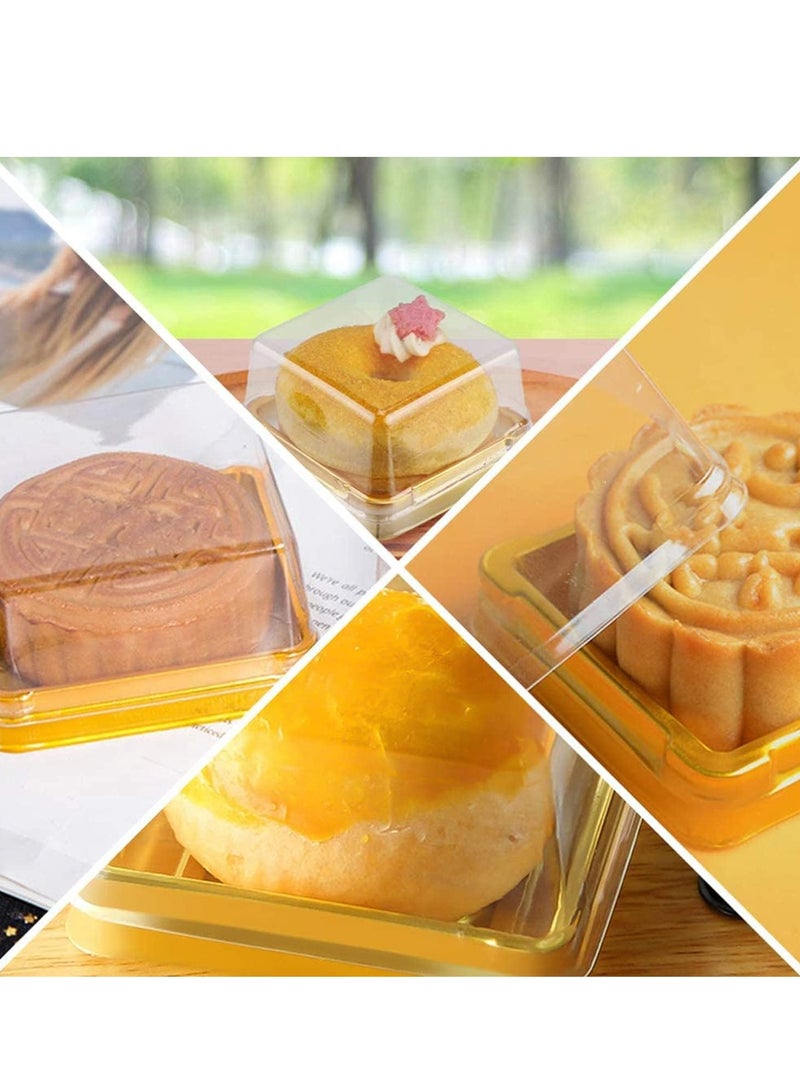 Zikra Mini Cake Box, 100 Pcs Clear Plastic Cookies Muffins Dome Box, Cupcake Mooncake Cookies Box with Clear Dome - Image 3