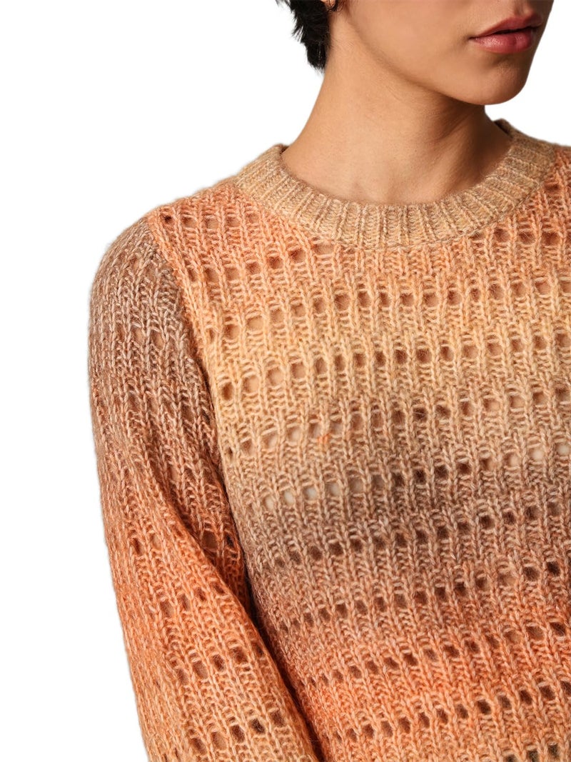 ONLY Women Regular Fit Beige Pullover Sweater - Image 4