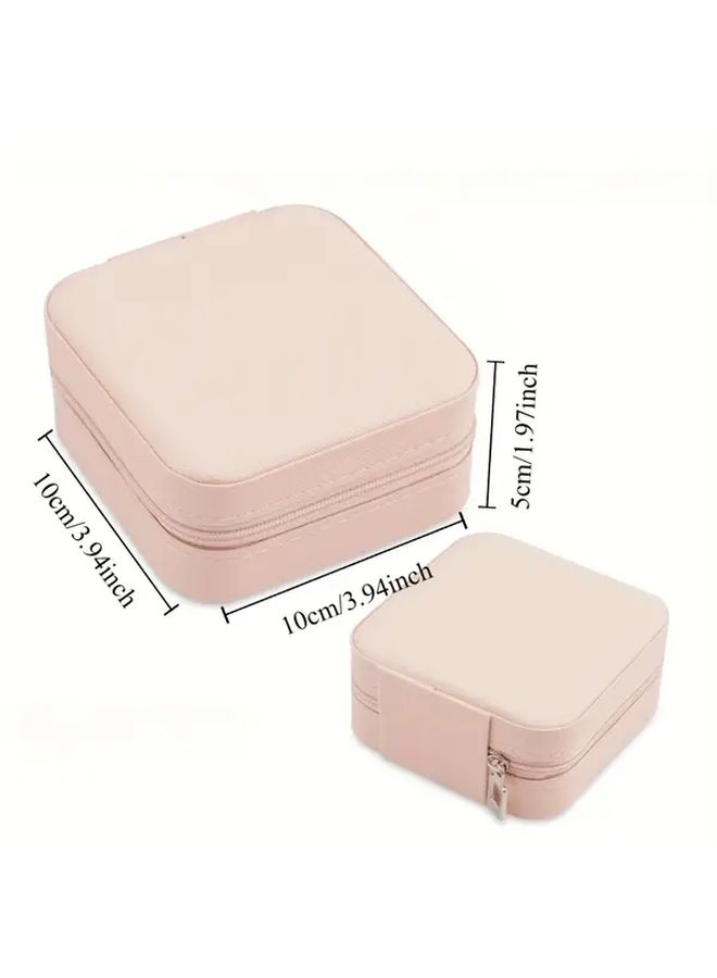 14pcs Travel Jewelry Box Set Turquoise Pink PU Leather Organizer For Bridesmaids - Image 3
