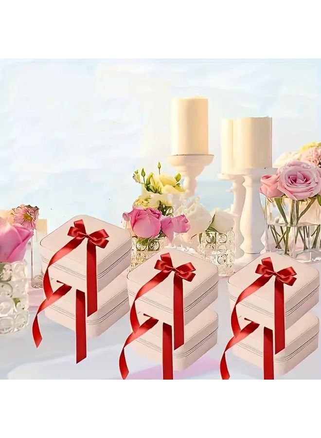 14pcs Travel Jewelry Box Set Turquoise Pink PU Leather Organizer For Bridesmaids - Image 1